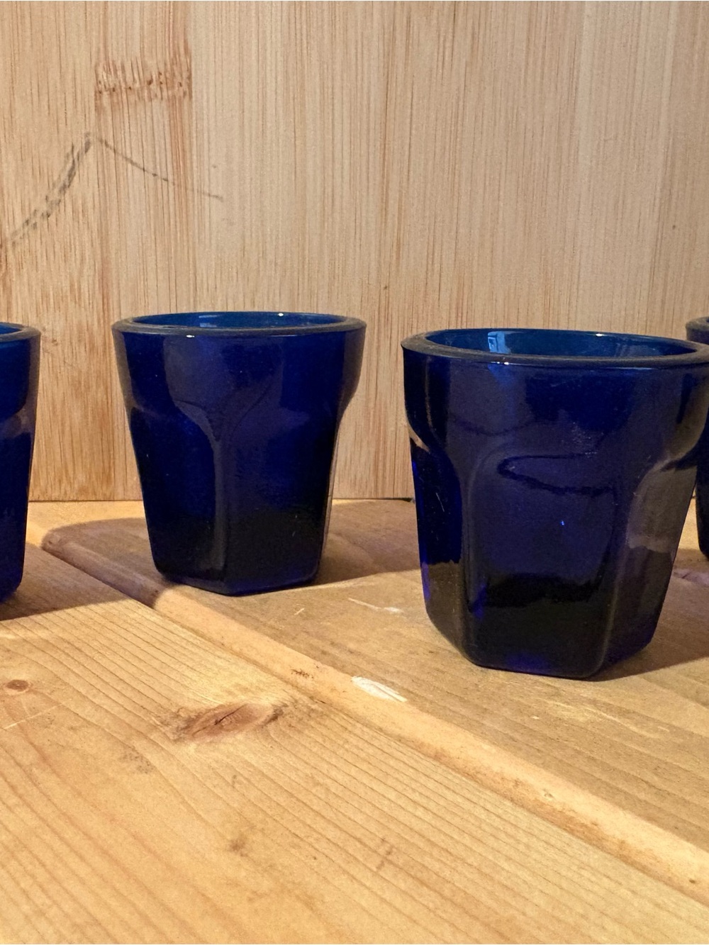 Vintage Cobalt Blue Shot Glasses - set of 4